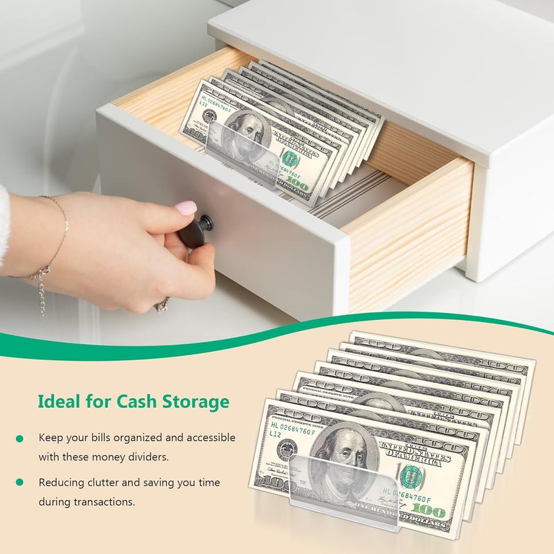 Philbinden 2 Packs Acrylic Mail Organizer Plastic Desk Cash Tray,7 Section Divided Vanity Organize Holder Vertical Letter Sorter for Desktop, Bill, Document, Notebook - Image 5